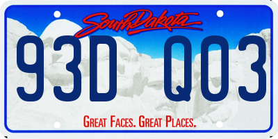 SD license plate 93DQ03