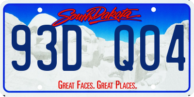 SD license plate 93DQ04
