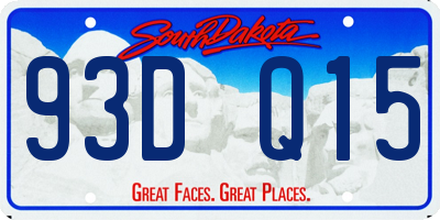 SD license plate 93DQ15