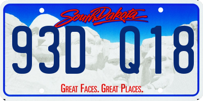 SD license plate 93DQ18