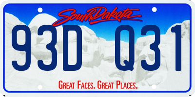 SD license plate 93DQ31
