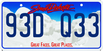 SD license plate 93DQ33