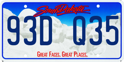 SD license plate 93DQ35