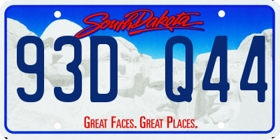 SD license plate 93DQ44