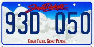 SD license plate 93DQ50