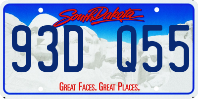 SD license plate 93DQ55