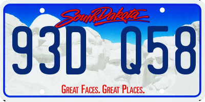 SD license plate 93DQ58