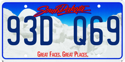 SD license plate 93DQ69