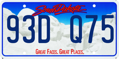 SD license plate 93DQ75