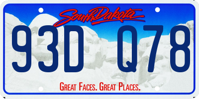 SD license plate 93DQ78