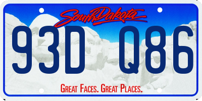 SD license plate 93DQ86