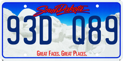 SD license plate 93DQ89