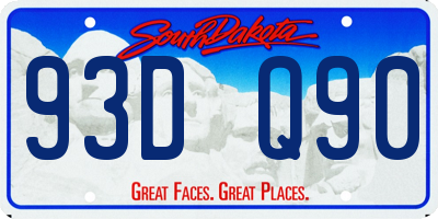 SD license plate 93DQ90