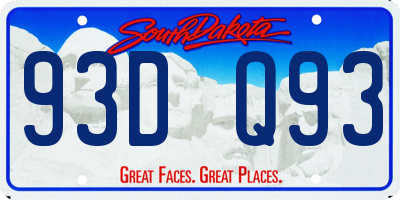 SD license plate 93DQ93