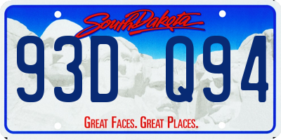 SD license plate 93DQ94