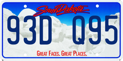 SD license plate 93DQ95