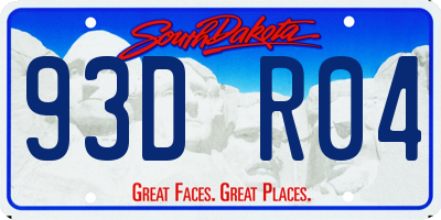 SD license plate 93DR04