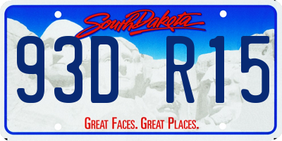SD license plate 93DR15