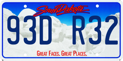 SD license plate 93DR32