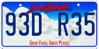 SD license plate 93DR35