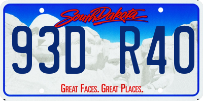 SD license plate 93DR40
