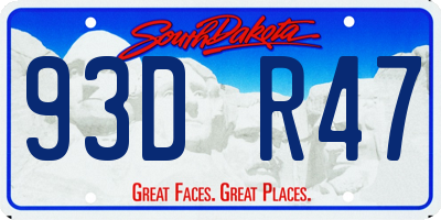 SD license plate 93DR47