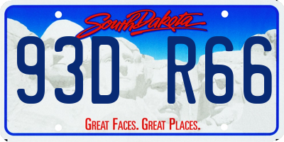 SD license plate 93DR66