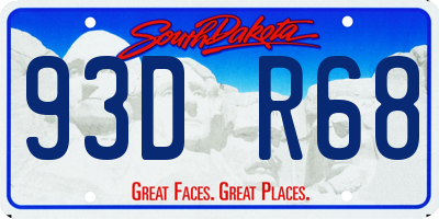 SD license plate 93DR68