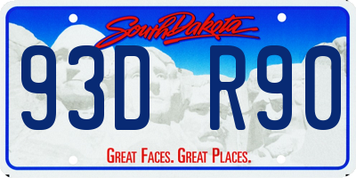 SD license plate 93DR90