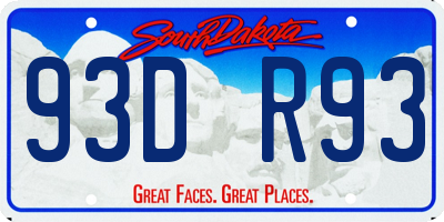 SD license plate 93DR93