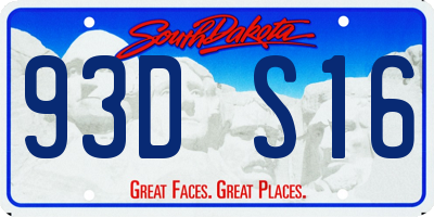SD license plate 93DS16