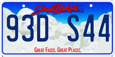 SD license plate 93DS44