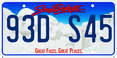 SD license plate 93DS45