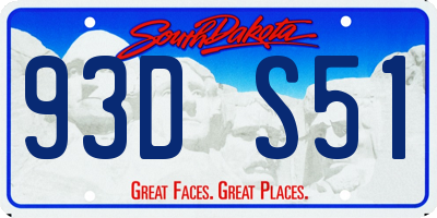 SD license plate 93DS51