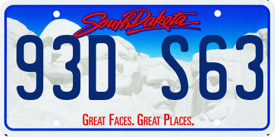 SD license plate 93DS63
