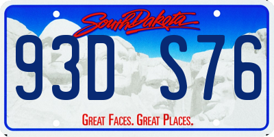 SD license plate 93DS76