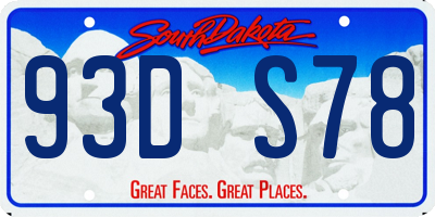 SD license plate 93DS78