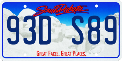 SD license plate 93DS89