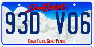 SD license plate 93DV06