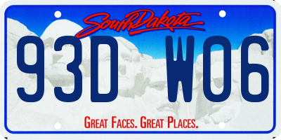 SD license plate 93DW06