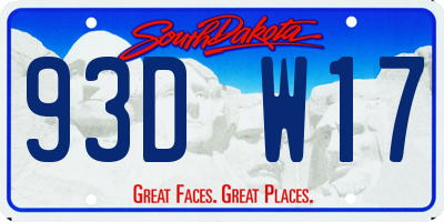 SD license plate 93DW17