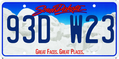 SD license plate 93DW23