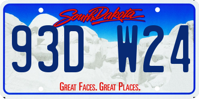 SD license plate 93DW24