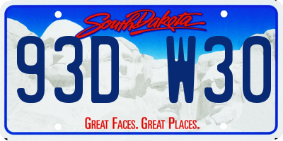 SD license plate 93DW30