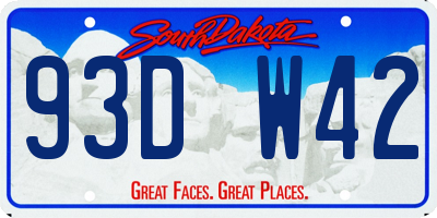 SD license plate 93DW42