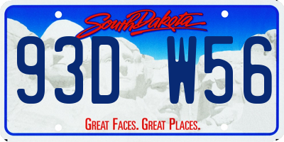 SD license plate 93DW56