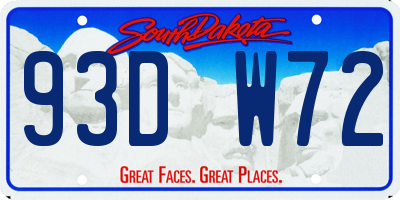 SD license plate 93DW72