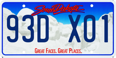 SD license plate 93DX01