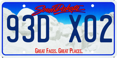 SD license plate 93DX02