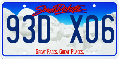 SD license plate 93DX06